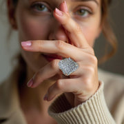 Exquisite Diamond Cluster Ring – A Timeless Blend of Vintage and Modern Elegance