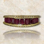 Elegant 14K Yellow Gold Ruby and Diamond Ring