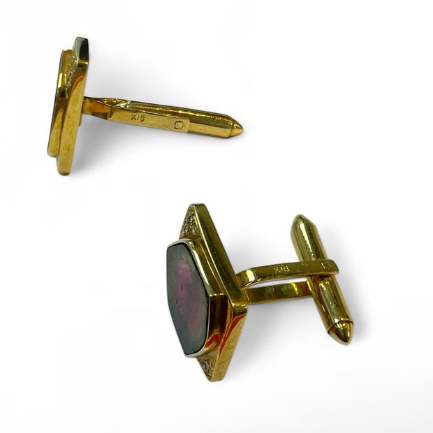 Watermelon Sapphire Cufflinks in 18K Yellow Gold