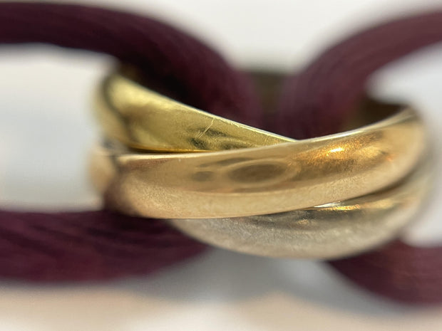 18k Multicolor Gold Cartier Trinity Cord Bracelet