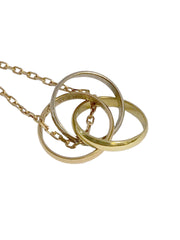 Cartier 18k Gold Multicolor Trinity Ring Pendant Necklace