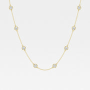 Round Lab Grown Diamond Station Fashion Necklace - 2 - 3.75 Total Carat Weight