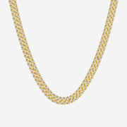 Cuban Link Fashion Necklace with 5.89 Total Carat Weight Round Lab Grown Diamond