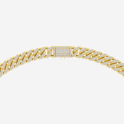 Cuban Link Fashion Necklace with 5.89 Total Carat Weight Round Lab Grown Diamond