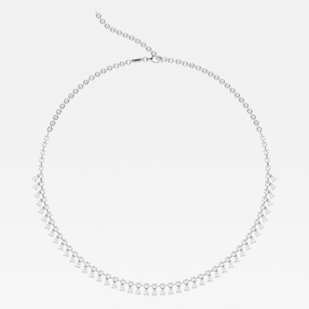 Empowering Pear Lab Grown Diamond Dangle Fashion Necklace - 6 1/2 Total Carat Weight(Adjustable Chain)