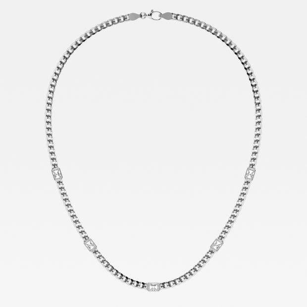 Radiant Lab Grown Diamond Station Fashion Necklace - 2 1/2 Total Carat Weight
