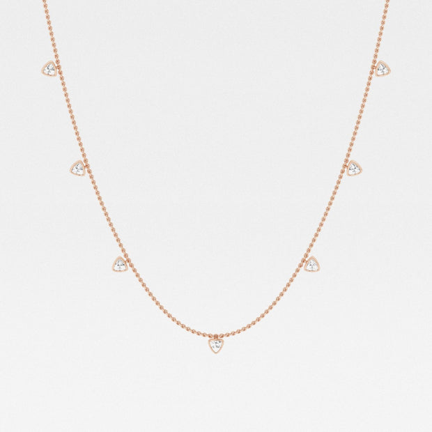Romancing Trillion Lab Grown Diamond Dangle Fashion Necklace - 1.40 Total Carat Weight
