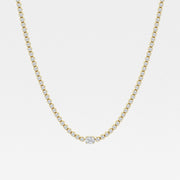 Oval Lab Grown Diamond Single Station Tennis Necklace - 3 - 9 7/8 Total Carat Weight