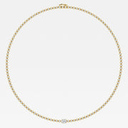 Oval Lab Grown Diamond Single Station Tennis Necklace - 3 - 9 7/8 Total Carat Weight