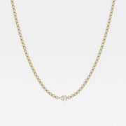 Pear  Lab Grown Diamond Single Station Tennis Necklace - 3 - 9 7/8 Total Carat Weight