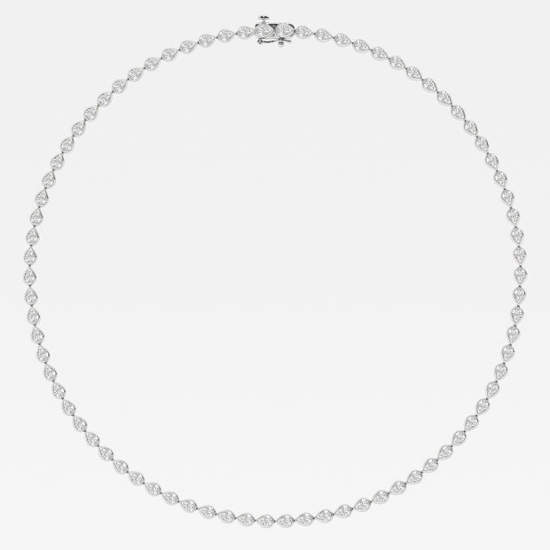 East West Bezel Set Tennis Necklace with 12.5 Total Carat Weight Pear Lab Grown Diamond