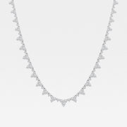 Graduated Bib Fashion Necklace with 11.34 Total Carat Weight Round Lab Grown Diamond