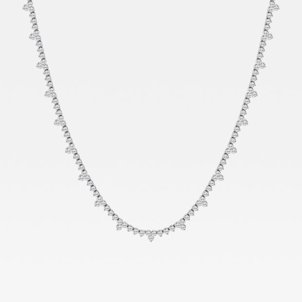 Prong Set Fashion Necklace with 3 Total Carat Weight Round Lab Grown Diamond