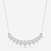Graduated Center Fashion Necklace with 3 Total Carat Weight Pear Lab Grown Diamond