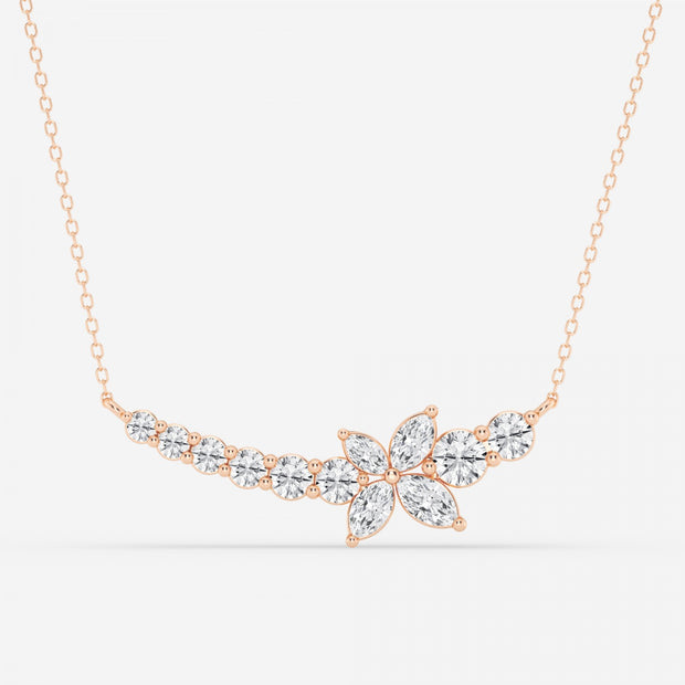 Marquise Lab Grown Diamond Curved Butterfly Fashion Necklace - 1.66 Total Carat Weight