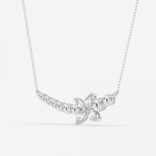 Marquise Lab Grown Diamond Curved Butterfly Fashion Necklace - 1.66 Total Carat Weight