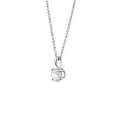 Oval Lab Diamond 1 -5 Total Carat Weight Single Bail Four-Prong Pendant in 14k Gold
