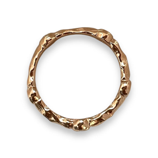 Textured 18K Gold Ring with 1 TCW dazzling diamonds