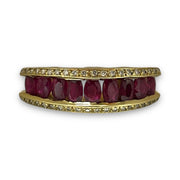 Elegant 14K Yellow Gold Ruby and Diamond Ring