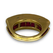 Elegant 14K Yellow Gold Ruby and Diamond Ring