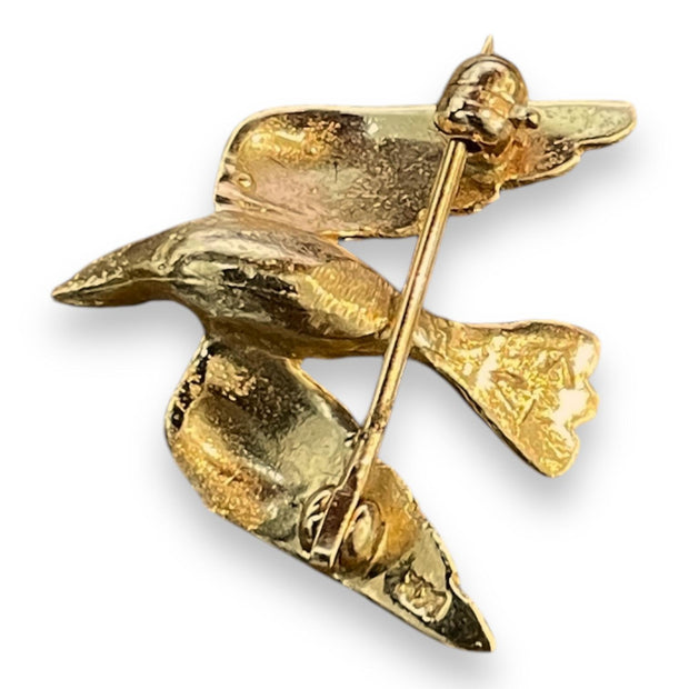 14K Graceful Gold Bird Brooch