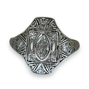 Antique 1920s Platinum Diamond Ring