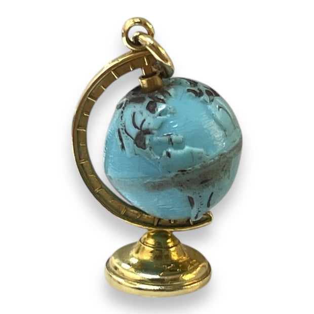 Vintage 14K Yellow Gold Globe Charm – Exquisite Miniature