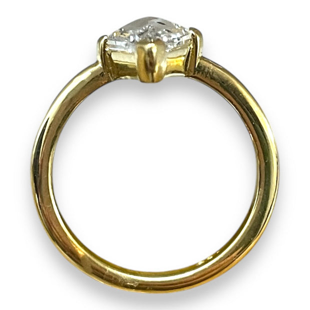 18K Gold GIA Certified 2.02ct Lozenge-Cut Diamond Ring