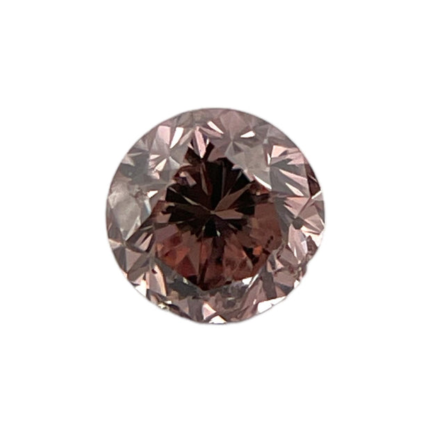 GIA Certified 0.28 TCW Round Fancy Brownish Pink Natural DIamond