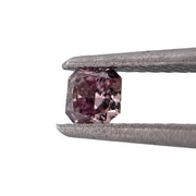 GIA Certified 0.23 Radiant Fancy Purplish Pink Natural Diamond