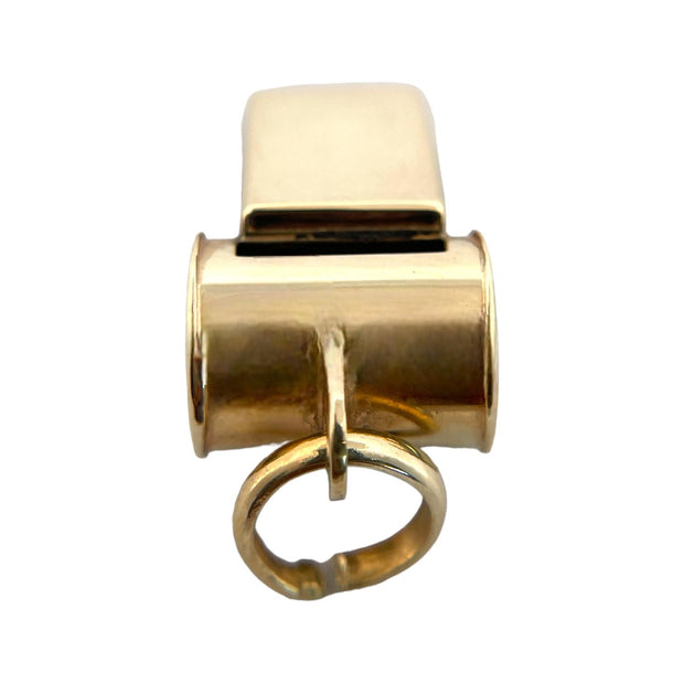 Melodic Brilliance: 14K Yellow Gold Working Whistle Pendant