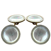 Antique 10K Gold Mother of Pearl Cufflink and Shirt Stud Set