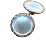 Antique 10K Gold Mother of Pearl Cufflink and Shirt Stud Set