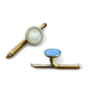 Antique 10K Gold Mother of Pearl Cufflink and Shirt Stud Set