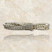 Eternal Radiance: 14K White Gold Triple Line Diamond Tennis Bracelet