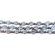 Eternal Radiance: 14K White Gold Triple Line Diamond Tennis Bracelet