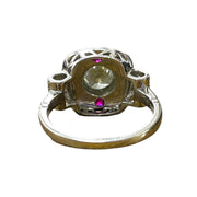 18K White Gold Art Deco Masterpiece: GIA Certified Diamond and Onyx Ring
