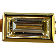 One of a kind 18K Yellow Gold Bezel Baguette Diamond Ring