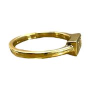 One of a kind 18K Yellow Gold Bezel Baguette Diamond Ring