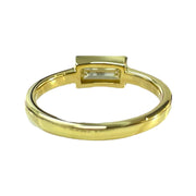 One of a kind 18K Yellow Gold Bezel Baguette Diamond Ring