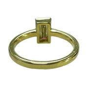 One of a kind 18K Yellow Gold Bezel Baguette Diamond Ring