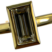 One of a kind 18K Yellow Gold Bezel Baguette Diamond Ring