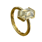 Unique 18K Yellow Gold Hexagonal 2.35 Carats Diamond Ring