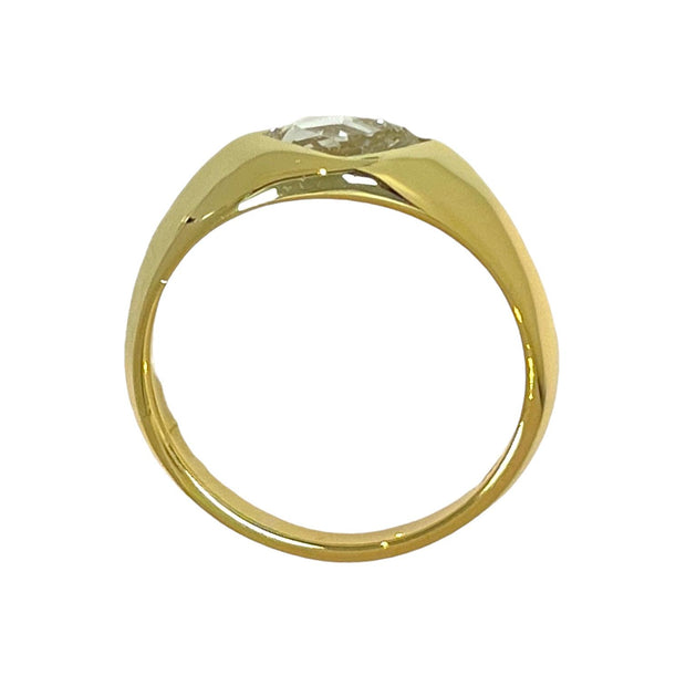 Limited Edition 18K Yellow Gold Flame-Cut Diamond Ring