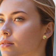 Oceanic Elegance with 14k Yellow Gold Shell Clip-On Earrings