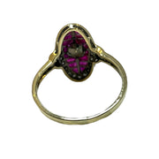 Exquisite 18K Yellow Gold Ruby and Diamond Ring