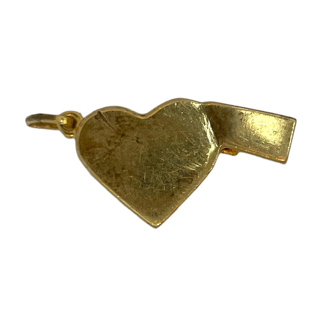 Melodic Brilliance: 14K Yellow Gold Working Whistle Pendant