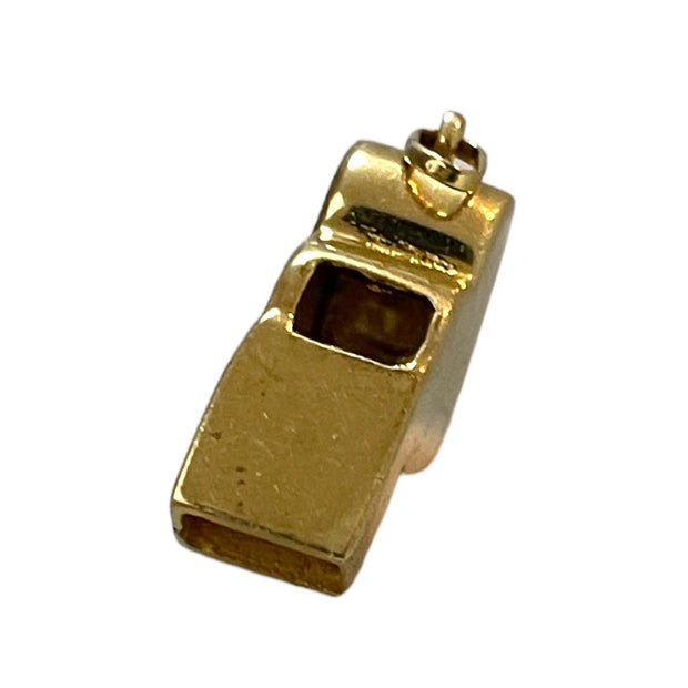 Melodic Brilliance: 14K Yellow Gold Working Whistle Pendant