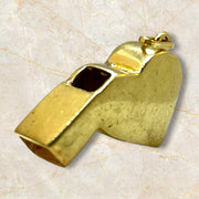 Melodic Brilliance: 14K Yellow Gold Working Whistle Pendant