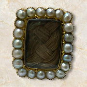 Antique 14K Gold Victorian Mourning Brooch with Natural Pearls